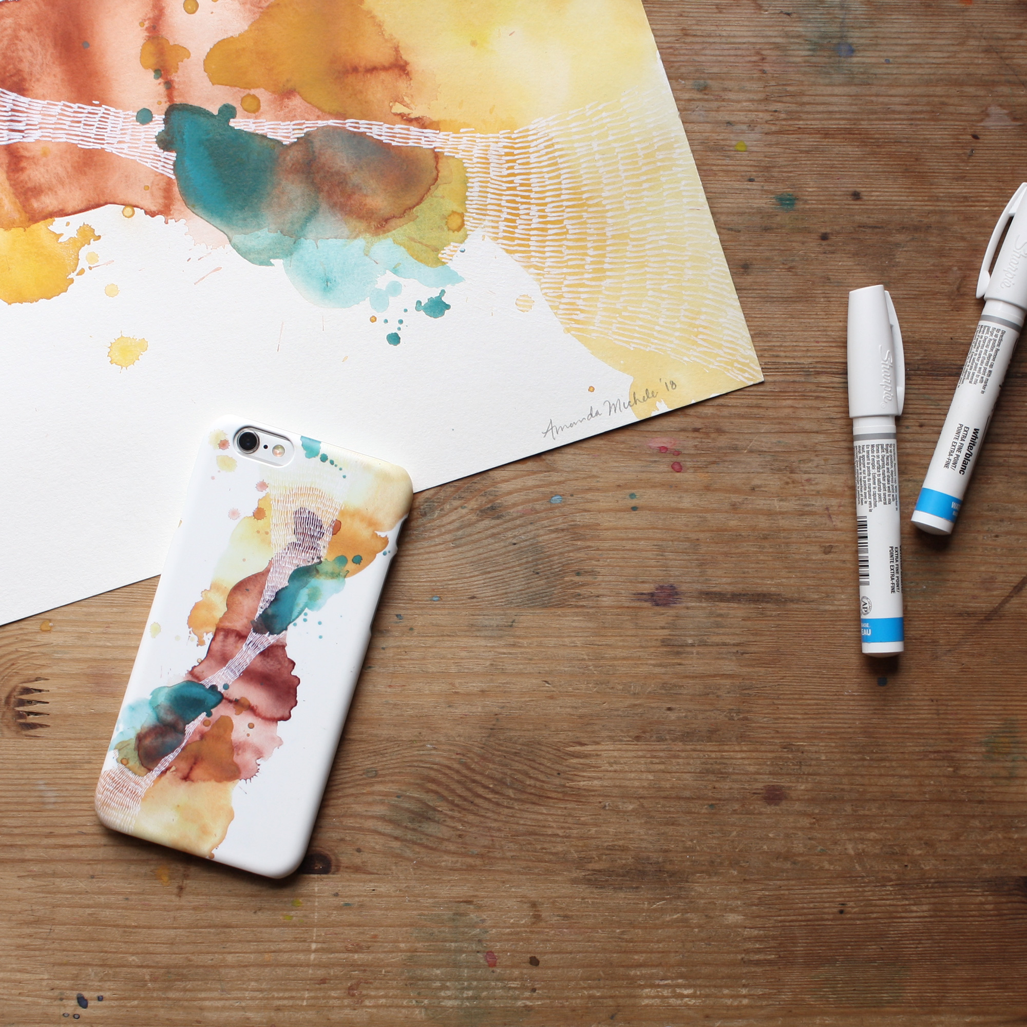 Abstract watercolor art phone cases by Amanda Michele Art x CaseApp
